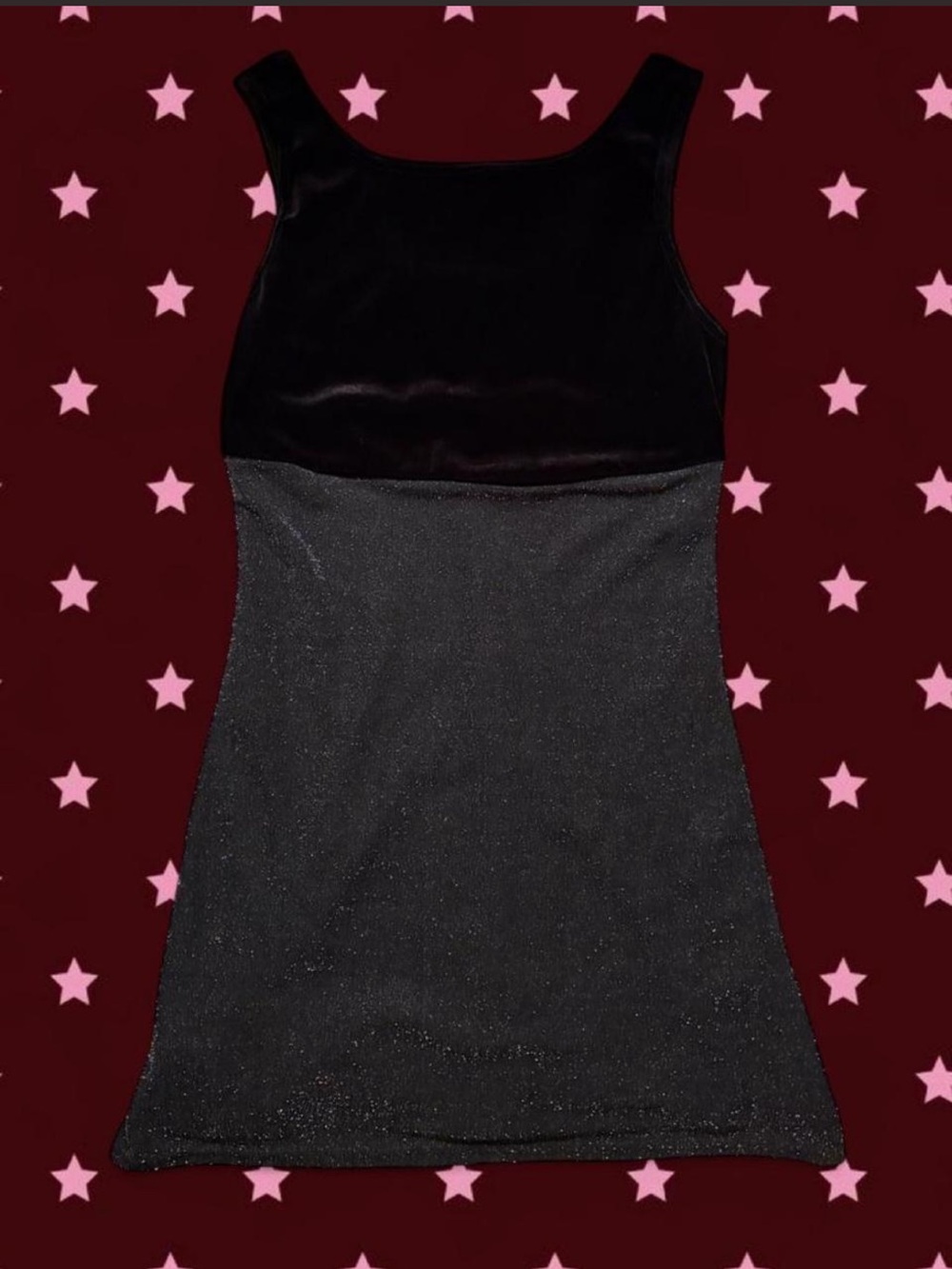 Vintage City Triangles Black Velvet & Sparkle Mini Sress